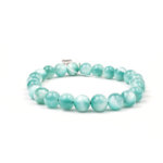 3A Kalite Yeşil Larimar Doğal Taş Bileklik (7-8mm) - Görsel 2