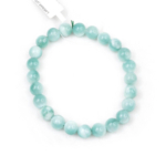 3A Kalite Yeşil Larimar Doğal Taş Bileklik (7-8mm) - Görsel 4