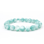 3A Kalite Yeşil Larimar Doğal Taş Bileklik (8-9mm) - Görsel 2