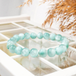 3A Kalite Yeşil Larimar Doğal Taş Bileklik (8-9mm)
