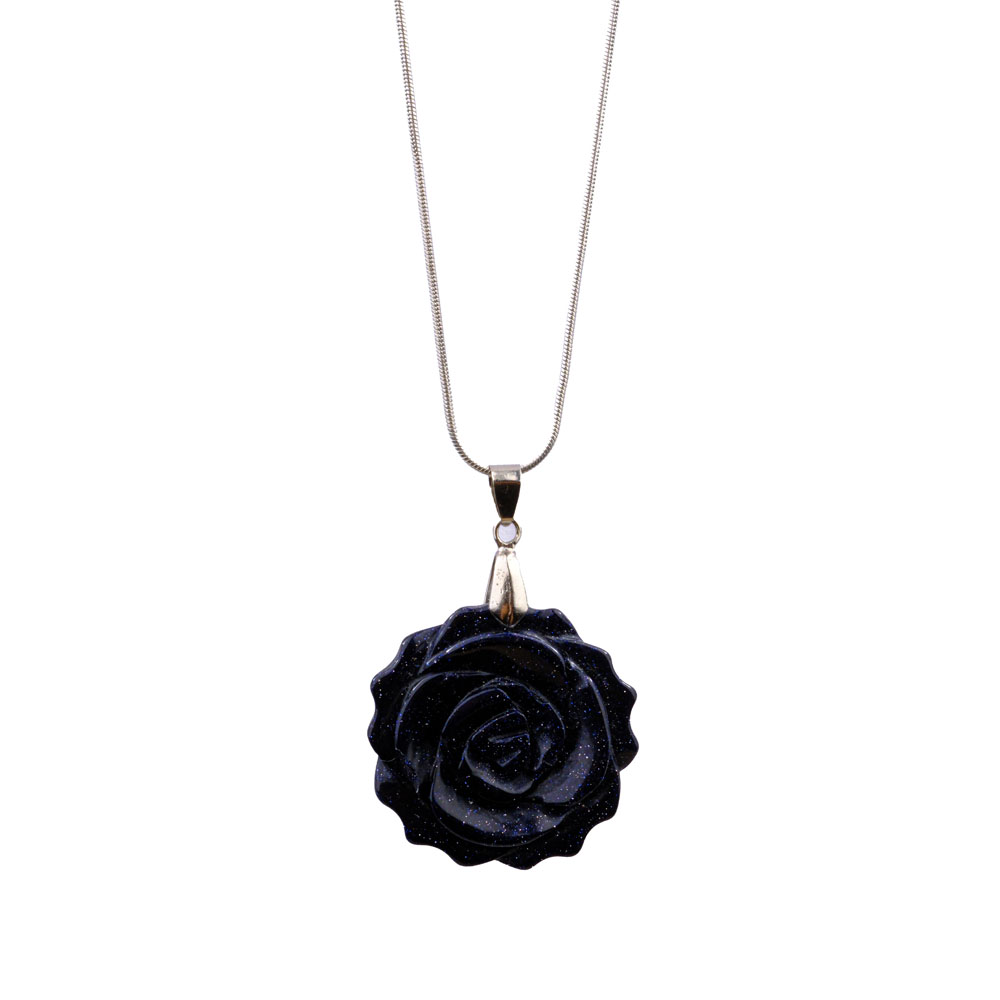 yildiz-kolye-2761-1.jpg Gül Model Oyma Yıldız Taşı Metal Kolye - Görsel 1