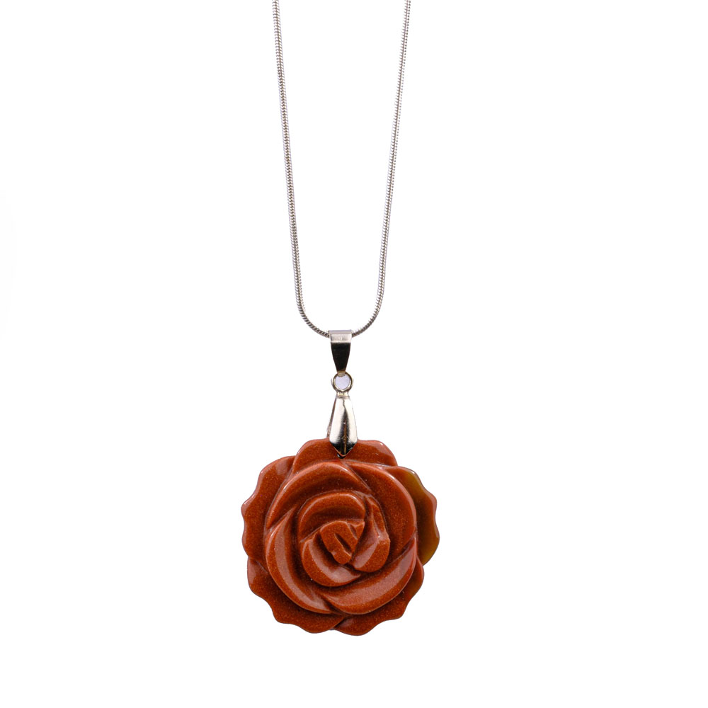 yildiz-kolye-2769-1.jpg Gül Model Oyma Yıldız Taşı Metal Kolye - Görsel 1