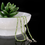 Zebercet (Peridot) Doğal Taş Bayan Kolye (2mm)