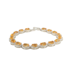 925 sterling silver women's bracelet designed with oval cut citrine natural stones and sparkling details.