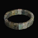 6A+ quality rectangular rolex cut original labradorite natural stone bracelet standing out with its blue and green flashes.