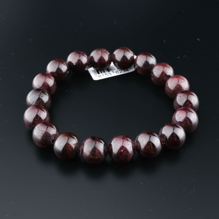 11-12mm large bead dark burgundy original garnet natural stone bracelet.