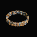 A luxury rolex cut flexible unisex bracelet made of original pietersite natural stone with blue, brown, and gold tones, shown in DSCF0174.jpg.