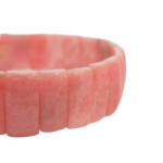 Bracciale flessibile unisex taglio rolex realizzato in pietra naturale rodocrosita originale con toni rosa.