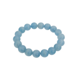 Pulsera de piedra natural de calcita azul original con cuentas grandes de 11-12 mm en color azul pastel.