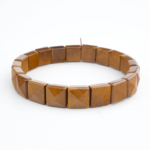 Bracelet en pierre naturelle d'œil de tigre original de taille carrée rolex aux tons brun doré.
