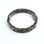 Bracelet élégant taille rolex fabriqué en pierre naturelle de pyrite originale avec des reflets dorés.