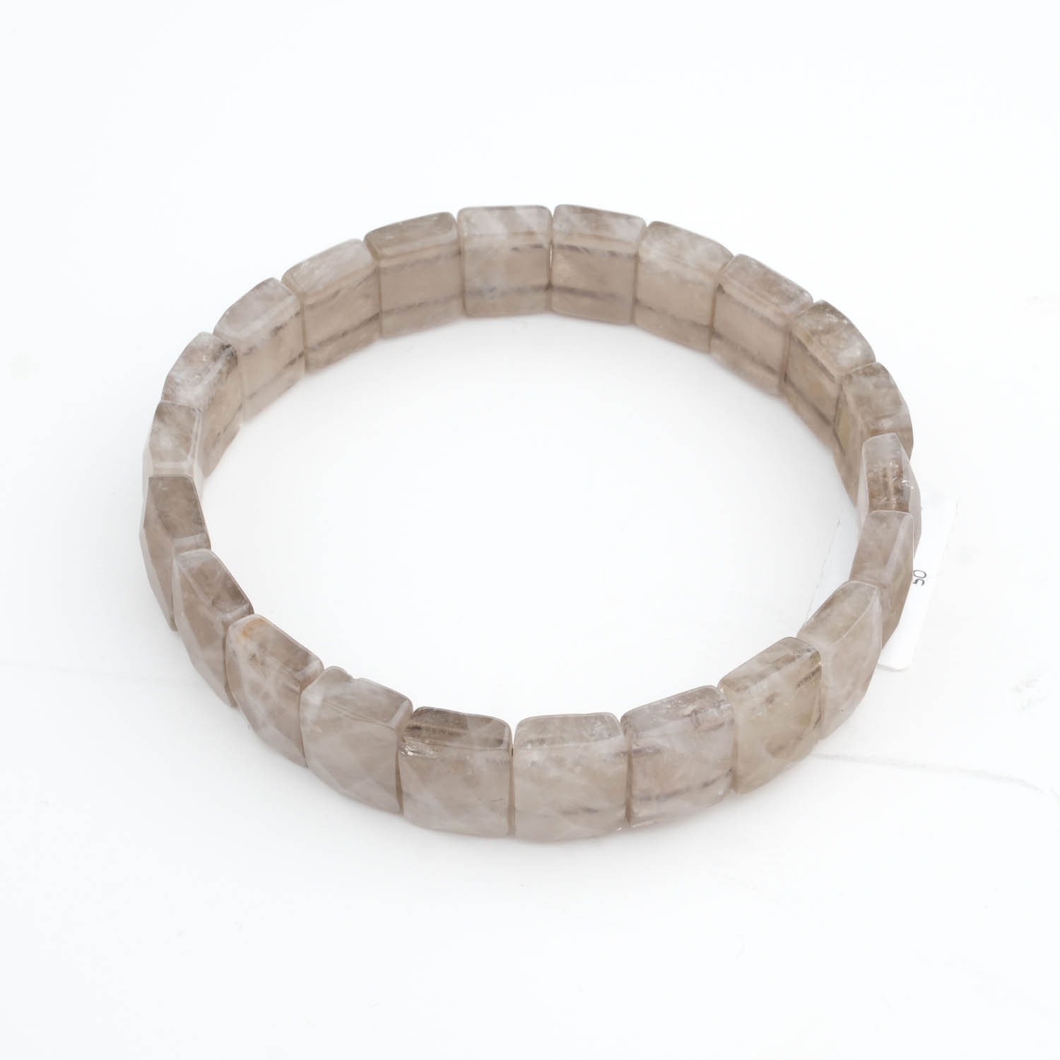 Bracelet flexible de conception élégante coupe rolex fait de pierre naturelle de quartz fumé translucide originale.
