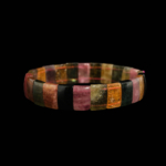 A luxury rolex cut flexible unisex bracelet made of original multicolor 5A+ quality tourmaline natural stone blocks.