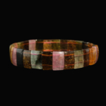 Pulsera flexible unisex corte rolex hecha de bloques de turmalina multicolor de calidad 5A+ natural original.