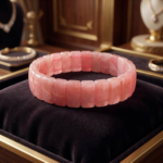 Pembe tonlarında rolex kesim orijinal rodokrozit doğal taş bileklik.