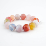 Flexibles Design-Armband aus 15-16 mm extra großen originalen Jemen- und bunten Madagaskar-Achatsteinen.