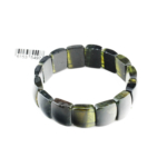 Armband aus originalem dunkelgrünem Turmalin-Naturstein, blockförmig geschliffen, im Rolex-Stil.