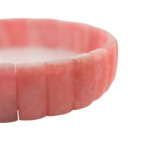 Bracciale in pietra naturale rodocrosite originale con taglio rolex nei toni del rosa.