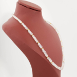 Collar de diseño para mujer en plata de ley 925 dorada con cuentas rondelle facetadas de piedra de luna natural calidad 6A+ (4-6mm).