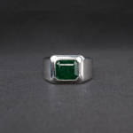 Orijinal Zambiya Zümrüt Doğal Taş 925 Ayar Gümüş Tasarım El İşçiliği Erkek Yüzük (3,85ct) - Görsel 5