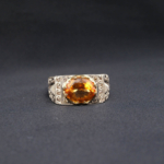 Sertifikalı Orijinal Sarı Safir Taşlı Pırlanta Süslemeli 925 Ayar Gümüş Tasarım El İşçiliği Erkek Yüzük (3,65ct) - Görsel 6