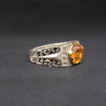 Sertifikalı Orijinal Sarı Safir Taşlı Pırlanta Süslemeli 925 Ayar Gümüş Tasarım El İşçiliği Erkek Yüzük (3,65ct) - Görsel 4