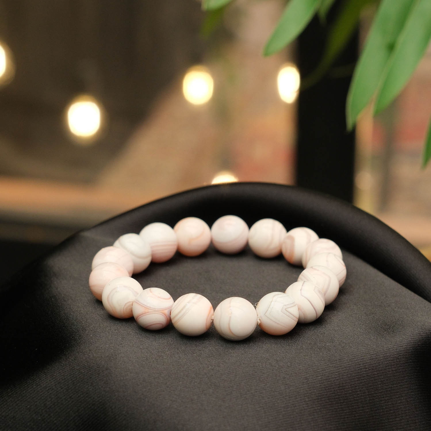 bracciale-pietra-agata-messicana-naturale-originale-7a-sfere-12mm Klassisches Design-Armband aus originalen 12-13mm 7A+ mexikanischen Achat-Natursteinen im glatten Rundperlen-Schliff.