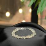 Luxus-Design-VIP-Armband aus originalen klaren Herkimer-Diamant-Natursteinen mit goldfarbenen Einschlüssen und 925er Silberverschluss.