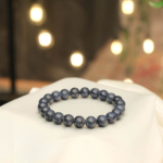 Klassisches Design-Armband aus originalen 8-9mm 5A+ blauen Saphir-Natursteinen im glatten Rundperlen-Schliff.