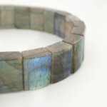 Bracciale di design di lusso da uomo ornato con gemme di labradorite naturale originale 6A+ a taglio rettangolare stile rolex.