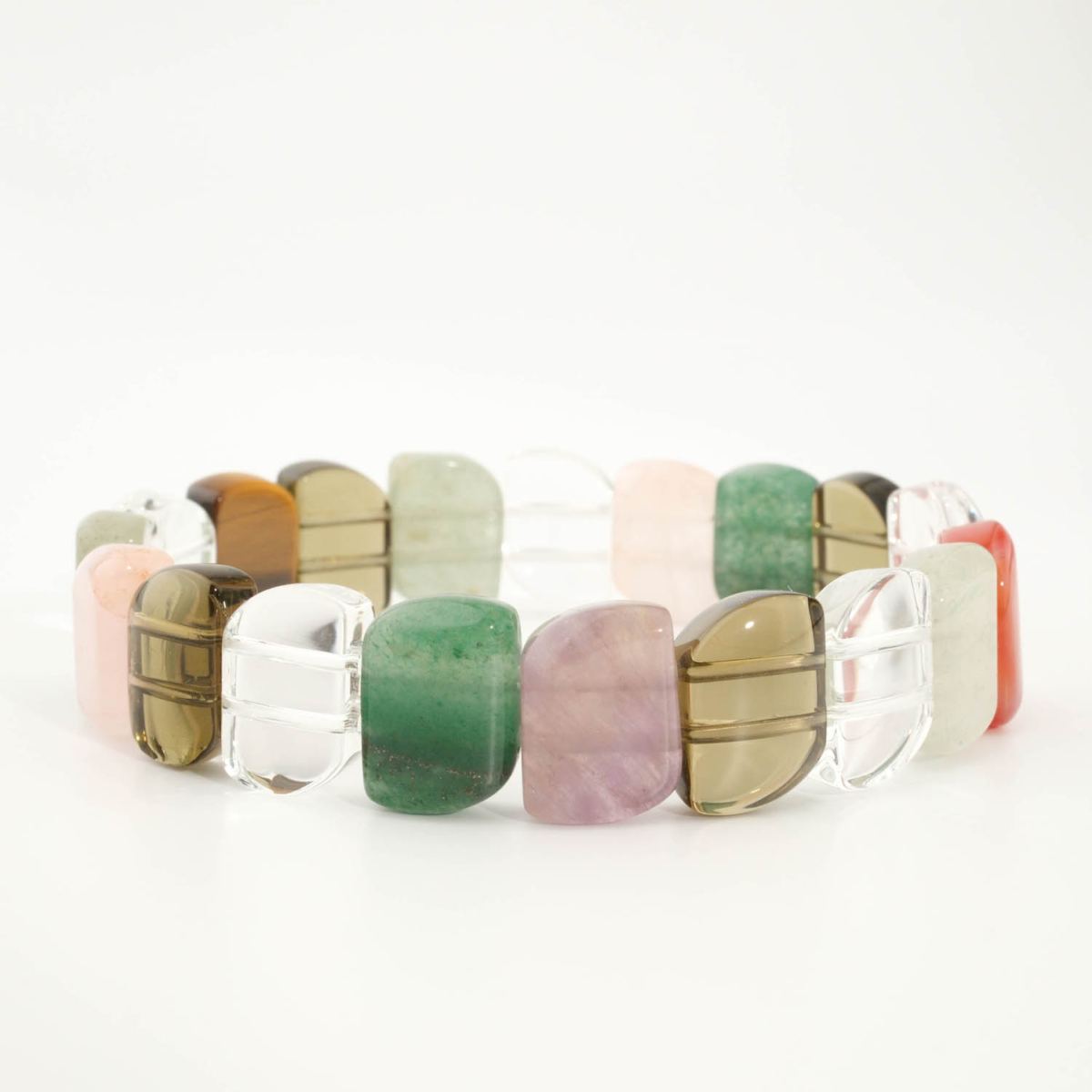 Bracelet de prestige 7 chakras orné de perles en pierres naturelles originales coupe rolex.