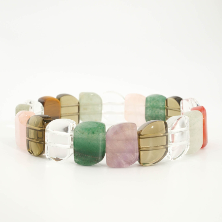 Bracelet de prestige 7 chakras orné de perles en pierres naturelles originales coupe rolex.