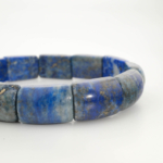 Bracelet de luxe pour homme orné de pierres de lapis-lazuli naturelles originales de coupe rectangulaire style montre rolex.
