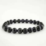 Bracciale di design di lusso da uomo ornato con sfere da 8-9mm di gemma di occhio di tigre blu naturale originale 6A+.