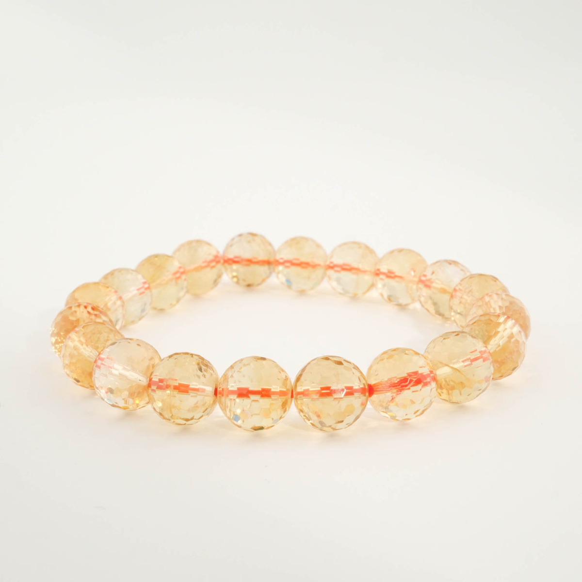 Bracelet de prestige orné de perles facettées de 9-10mm en citrine jaune naturelle originale de qualité 8A+ VIP.