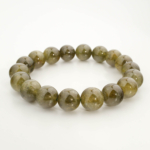 Bracciale di design ornato con sfere da 11-12mm di gemma di peridoto originale 6A+ con sfumature verde oliva.