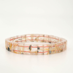 Bracciale di design ornato con elementi taglio rolex di gemma di quarzo rutilato dorato originale 5A+.