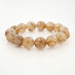 Bracciale di design di lusso ornato con sfere da 15,60-15,61mm di gemma di quarzo rutilato oro scuro originale 10A+ VIP con certificato.