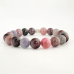 Bracciale di design ornato con sfere da 10mm di gemma di spinello colorato originale.