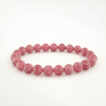 Bracciale di design ornato con sfere da 8-9mm di gema di tormalina rosa naturale originale con sfumature rosa.