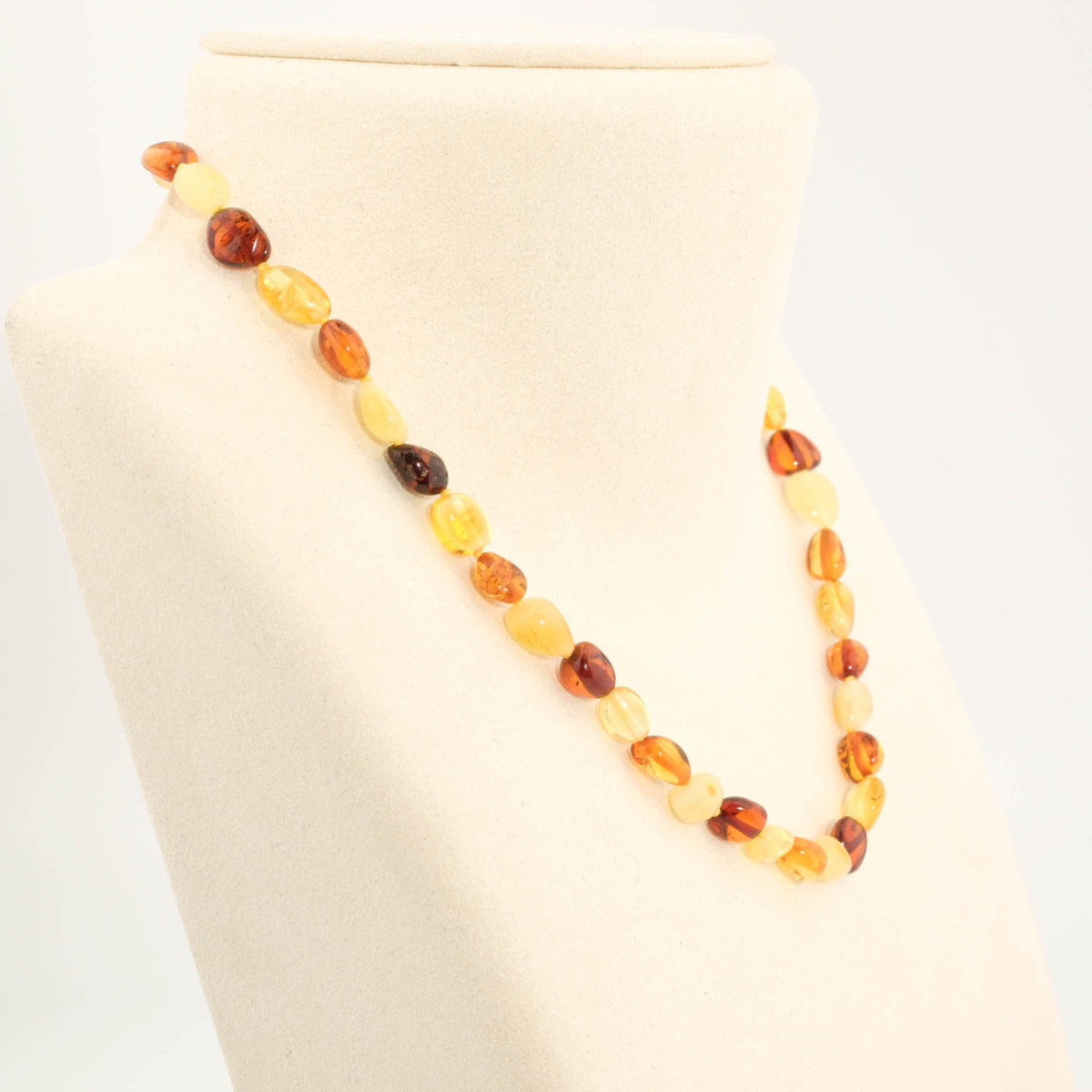 Collana da neonato in ambra baltica naturale originale certificata da 5-7g con grani multicolore e nodi di sicurezza.