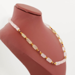 A 925 sterling silver design women necklace (40+5cm) featuring rose quartz, lemon quartz, citrine, ruby, and gold hematite.