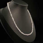 Collana da donna in argento 925 con cristalli grezzi di diamante Herkimer.