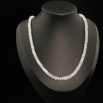 Collana da donna in argento 925 con grani rondelle sfaccettati in pietra di luna naturale qualità 6A+ (4-6mm).