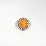 Handgefertigter Luxus-Ring aus 925 Silber mit einem originalen 6,80ct gelben Saphir-Naturstein im Fasetten-Schliff.