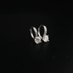Boucles d'oreilles de luxe en argent sterling 925 orné de pierres moissanite certifiées originales coupe ronde solitaire avec certificat GRA.
