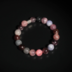 Pulsera de diseño elegante adornada con cuentas de 10mm de gema de espinela de colores natural original.