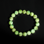 Pulsera de diseño elegante adornada con cuentas de 10-11mm de gema de variscita verde natural original calidad 5A+.