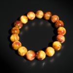 Pulsera di diseño elegante adornada con cuentas de 12-13mm de gema de pietersita amarilla y roja natural original calidad 5A+.