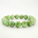 Pulsera de diseño elegante adornada con cuentas de 12-13mm de gema de variscita verde natural original calidad 5A+.